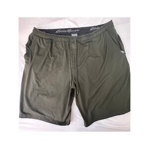 Eddie Bauer Men's XXL Lounge Shorts Olive Green Elastic Waist Drawstring